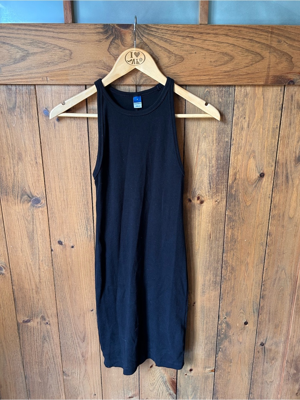Old Navy Black Ribbed Tank Dress